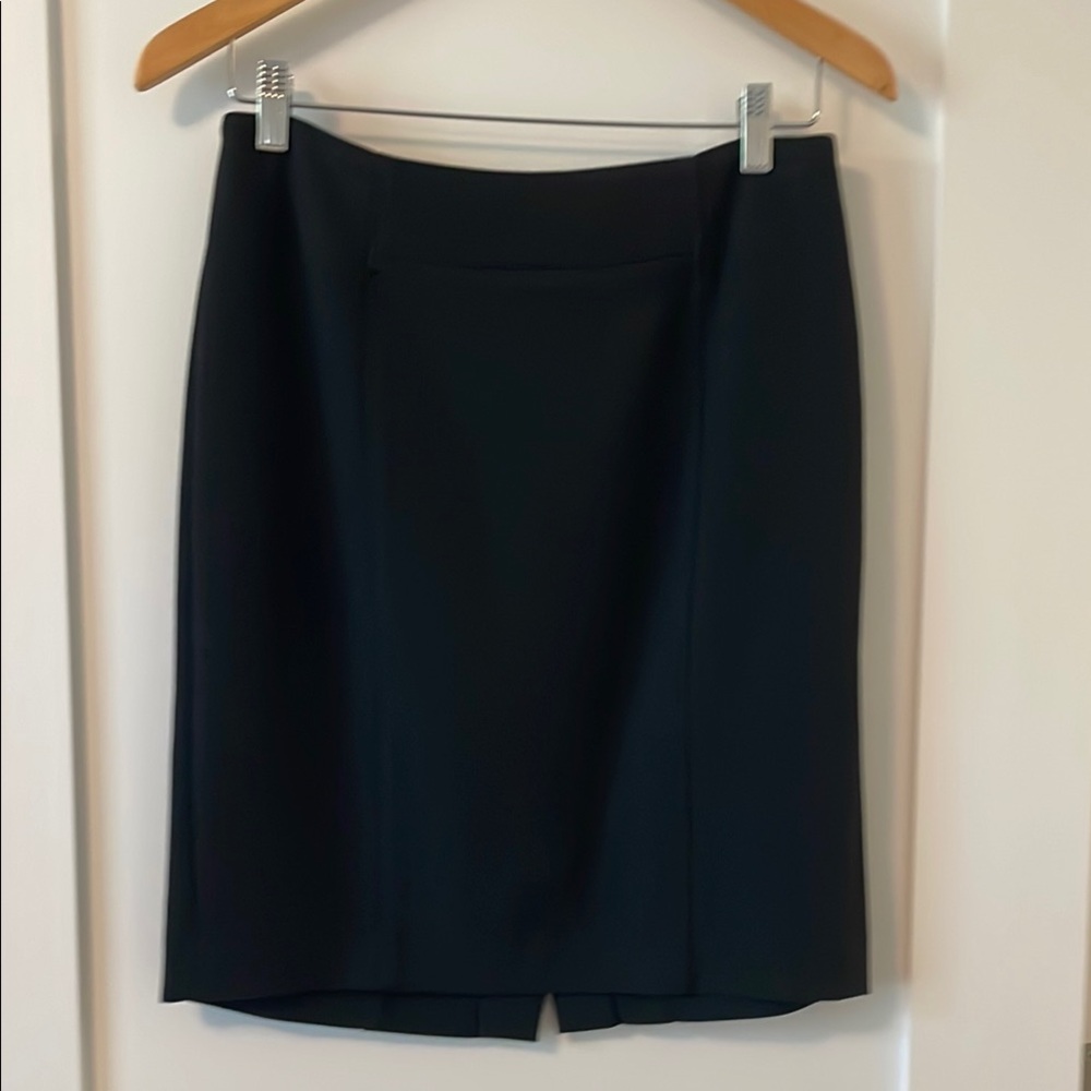 LOFT Black Pencil Skirt Knee-Length with Slit